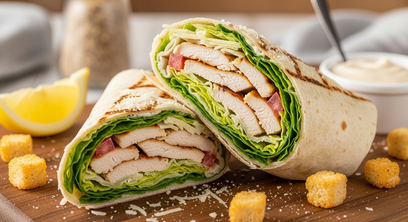 Grilled Chicken Caesar Salad Wrap