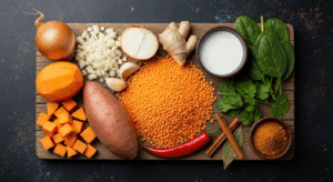 Lentil & Sweet Potato Curry ingredients