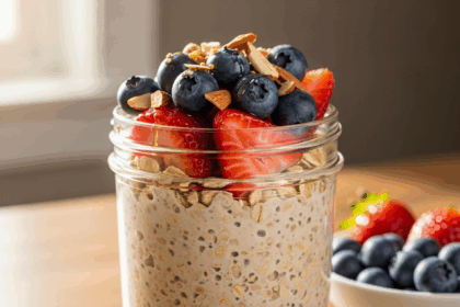 Overnight Oats with Almond Milk & Fruit