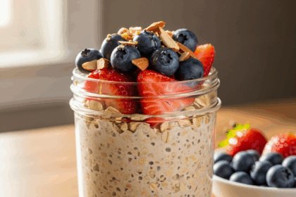 Overnight Oats with Almond Milk & Fruit