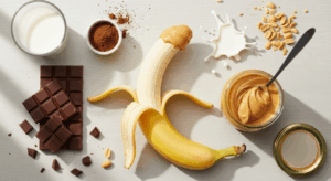 Banana, Peanut Butter & Chocolate Smoothie ingredients