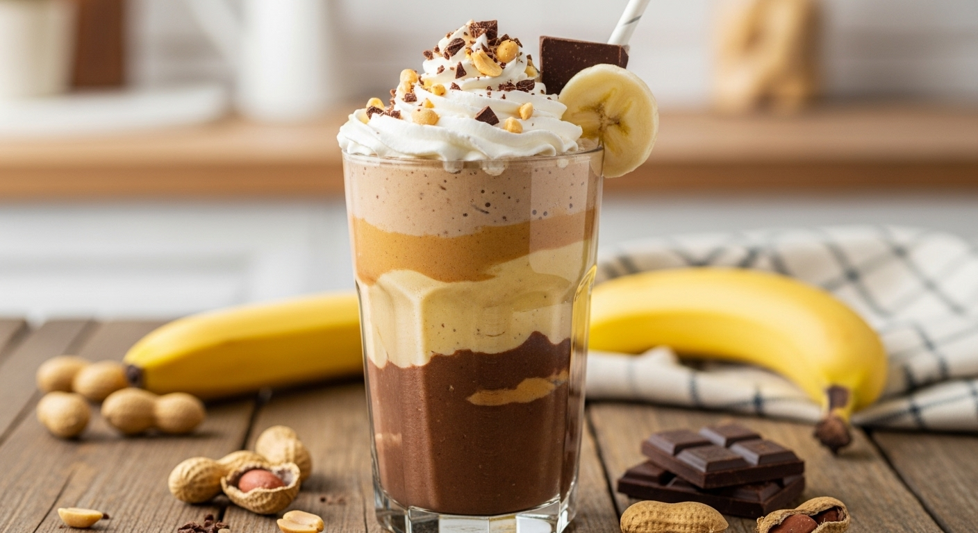 Banana, Peanut Butter & Chocolate Smoothie