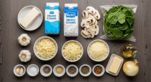 Keto Mushroom & Spinach Casserole