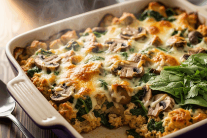 Keto Mushroom & Spinach Casserole