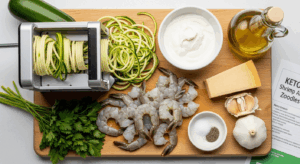 Keto Shrimp Alfredo Zoodles