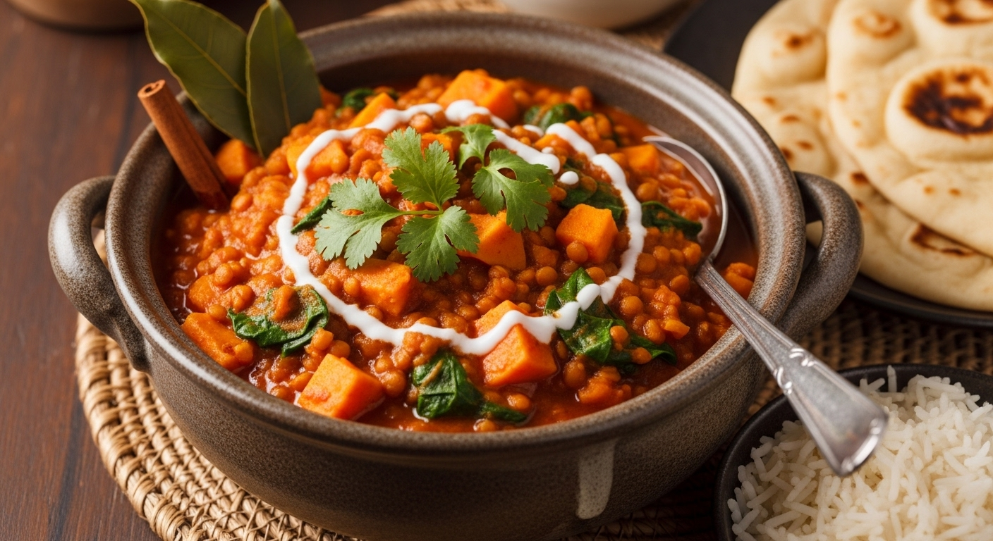 Slow Cooker Lentil & Sweet Potato Curry
