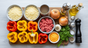Stuffed Bell Peppers with Cauliflower Rice