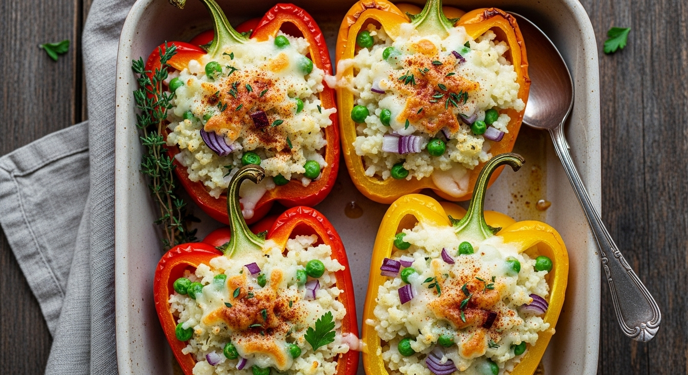 Stuffed Bell Peppers with Cauliflower Rice