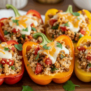 Stuffed Bell Peppers with Cauliflower Rice