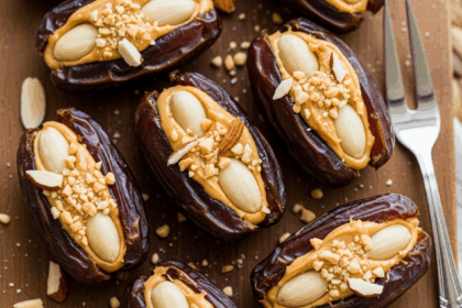 Stuffed Dates with Peanut Butter & Almonds