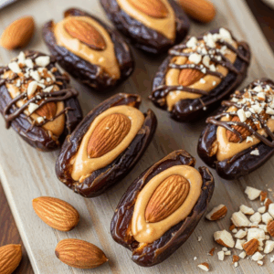 Stuffed Dates with Peanut Butter & Almonds