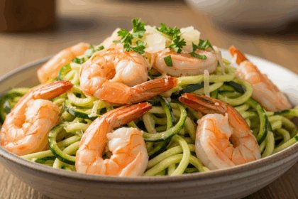 Keto Shrimp Alfredo Zoodles