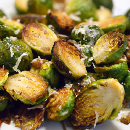 Crispy Garlic Roasted Brussels Sprouts with Parmesan Twist