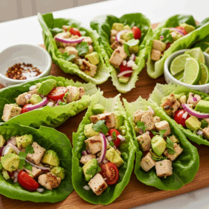 Avocado Chicken Lettuce Wraps