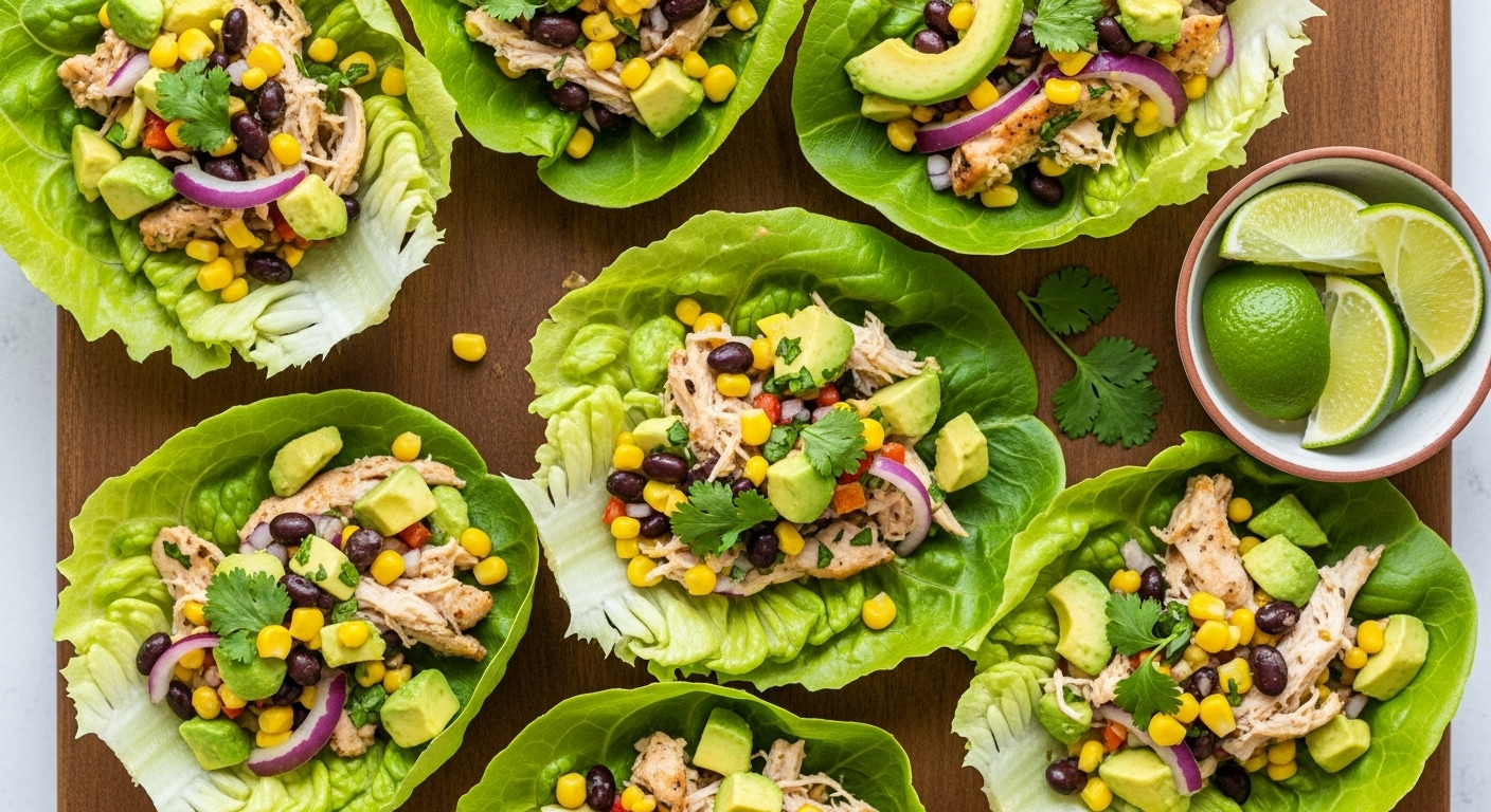 Avocado Chicken Lettuce Wraps