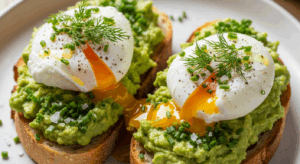 Avocado Toast with Poached Eggs & Herbs