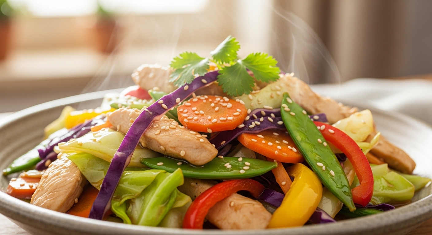 Cabbage Stir-Fry with Chicken