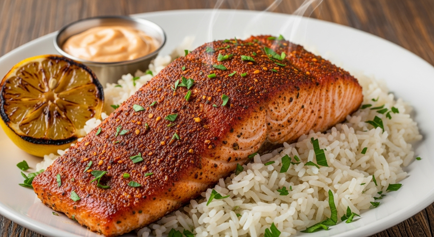 Cajun-Salmon-with-Rice