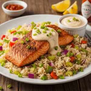 Cajun-Salmon-with-Rice
