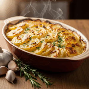 Garlic-Potatoes-au-Gratin