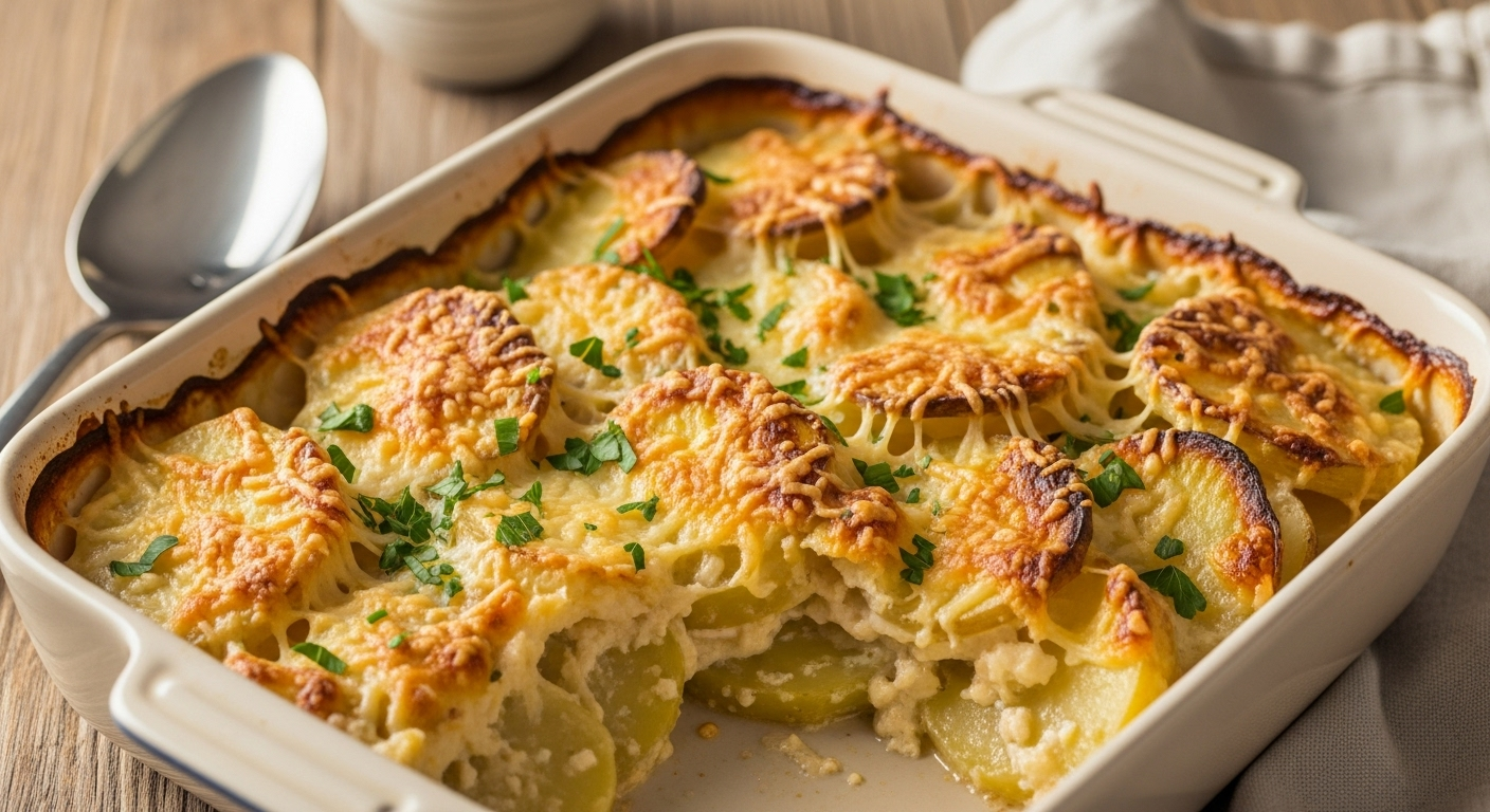 Garlic-Potatoes-au-Gratin