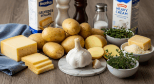 Garlic-Potatoes-au-Gratin ingredients