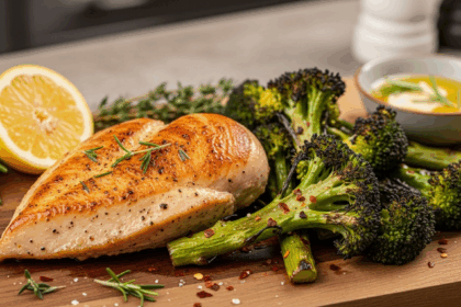 Keto Chicken Breast with Roasted Broccoli