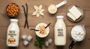 Keto Vanilla Almond Smoothie ingredients