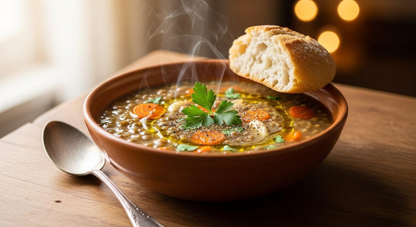 Lentil Soup with Carrots & Garlic