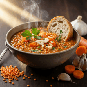 Lentil Soup with Carrots & Garlic