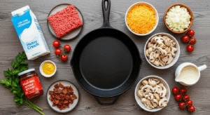 Low-Carb Cheeseburger Casserole ingredients