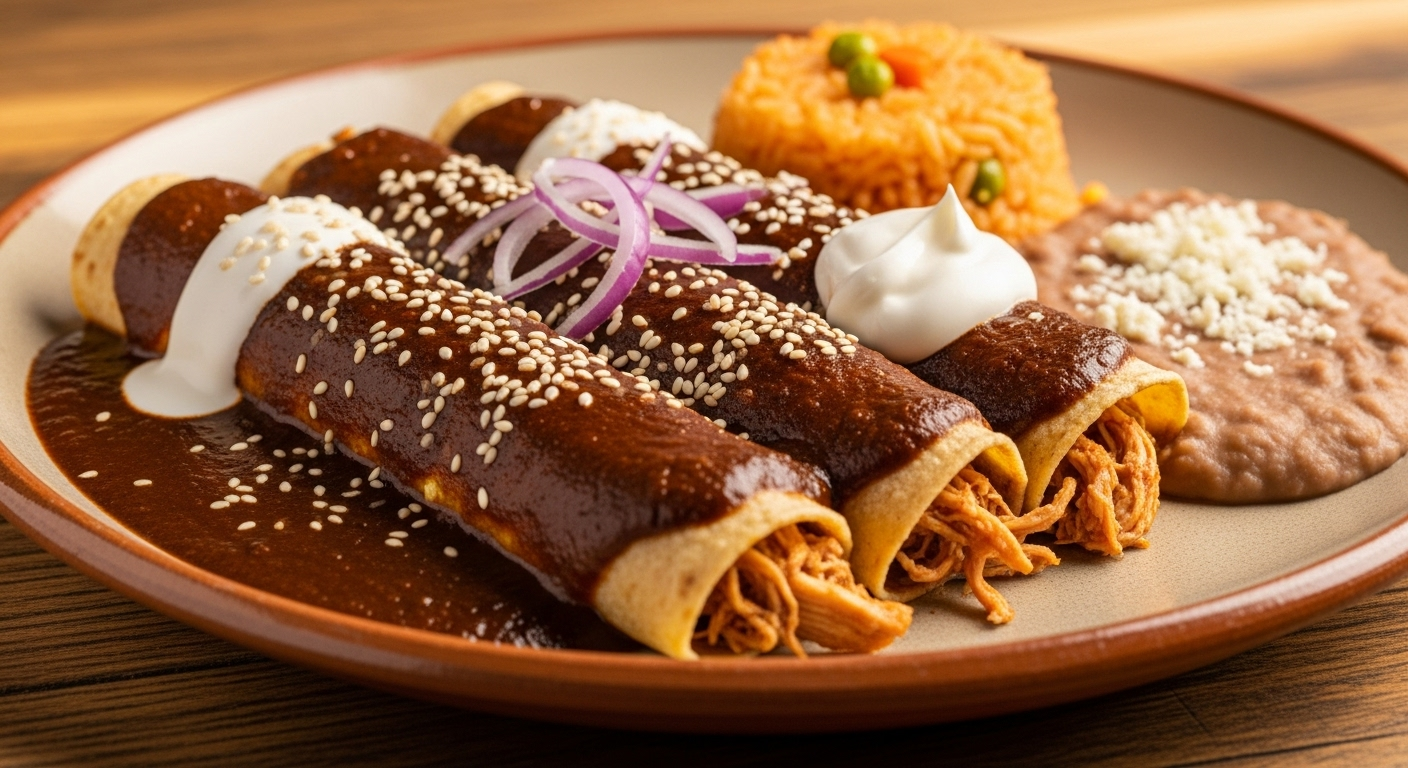 Mole-Sauce-Enchiladas
