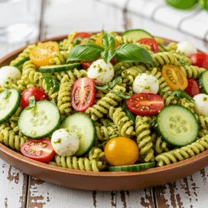 Pesto Cucumber Pasta Salad