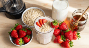 Strawberry-Oatmeal-Shake-ingredients