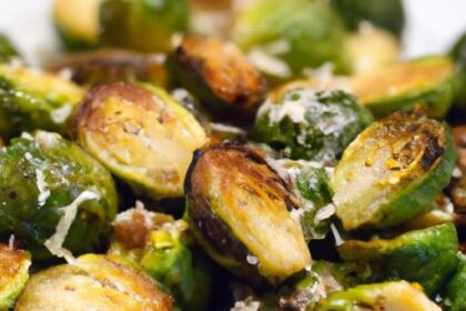 Crispy Garlic Roasted Brussels Sprouts with Parmesan Twist