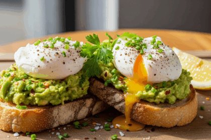 Avocado Toast with Poached Eggs & Herbs
