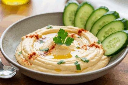 Hummus with Cucumber Slices