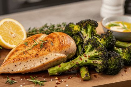 Keto Chicken Breast with Roasted Broccoli