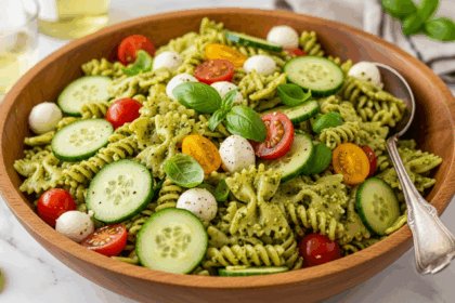 Pesto Cucumber Pasta Salad