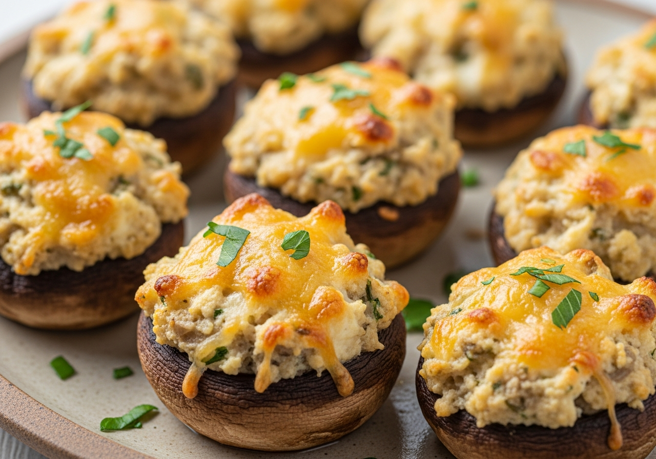 Cheesy Herb-Stuffed Mushrooms