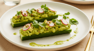 Cucumber & Guacamole Boats