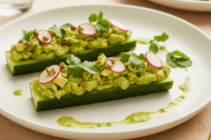 Cucumber & Guacamole Boats