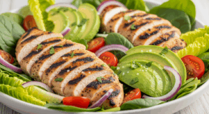 Grilled Keto Chicken Avocado Salad