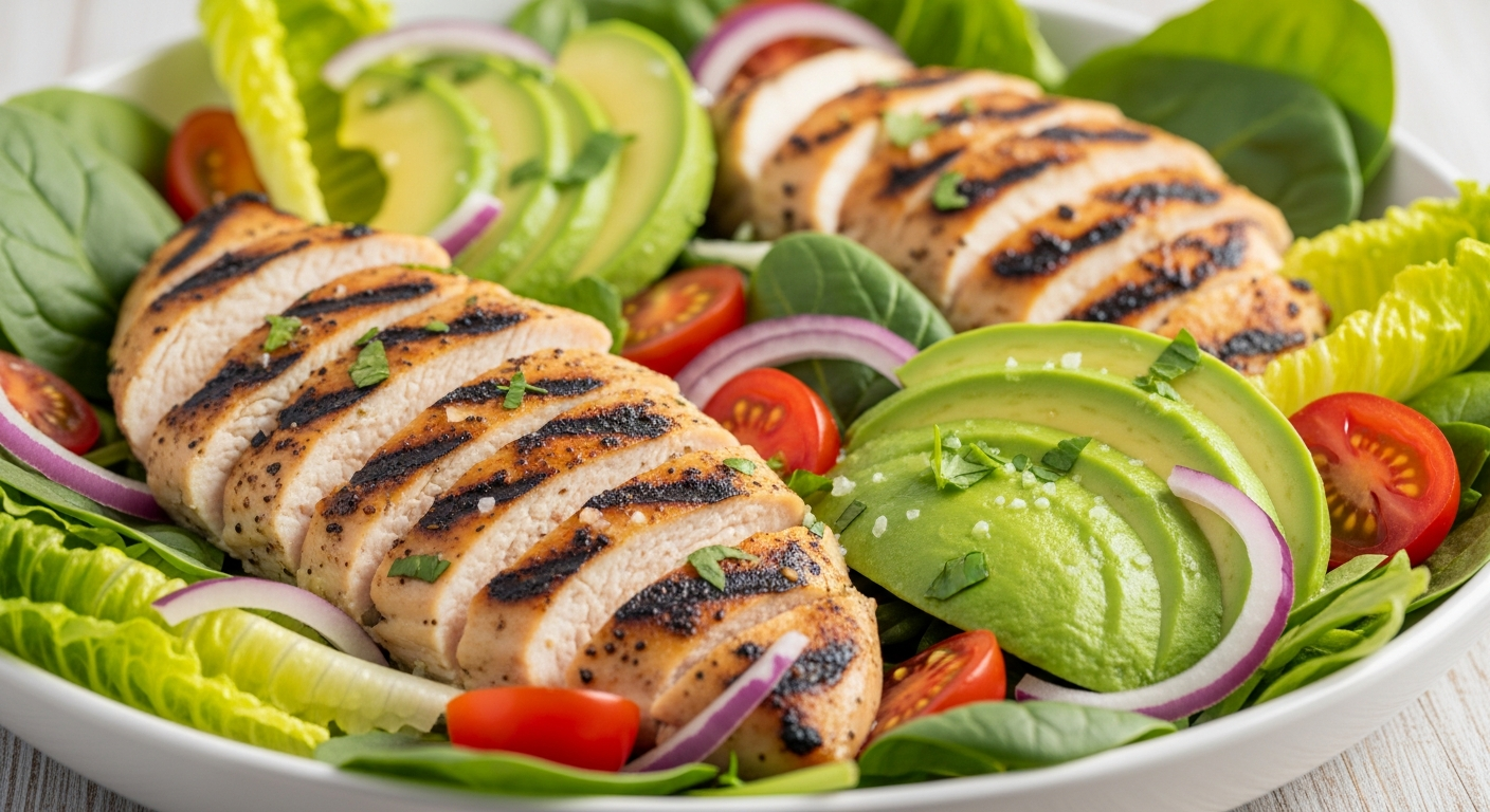 Grilled Keto Chicken Avocado Salad