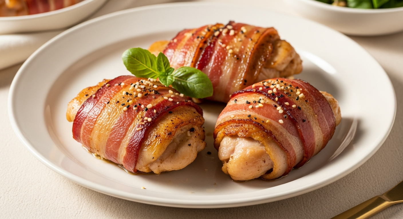 Keto Bacon-Wrapped Chicken Thighs