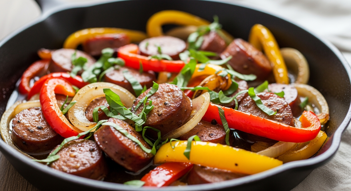 Keto Sausage & Peppers Skillet