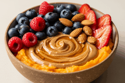 Sweet Potato Almond Butter & Berry Bowl
