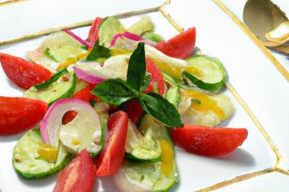Fresh Harmony: Cucumber & Tomato Salad with Balsamic Glaze