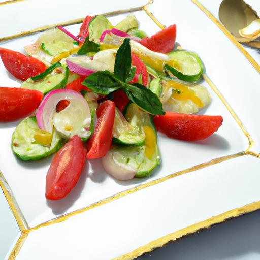 Fresh Harmony: Cucumber & Tomato Salad with Balsamic Glaze