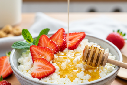 Cottage Cheese Bowl with Strawberries & Honey